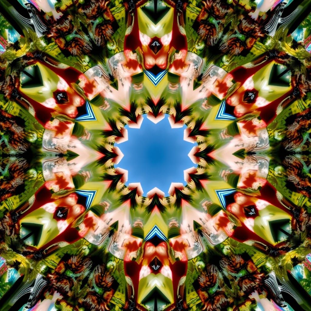 Abstract Kaleidoscope Pattern in Symmetrical Design