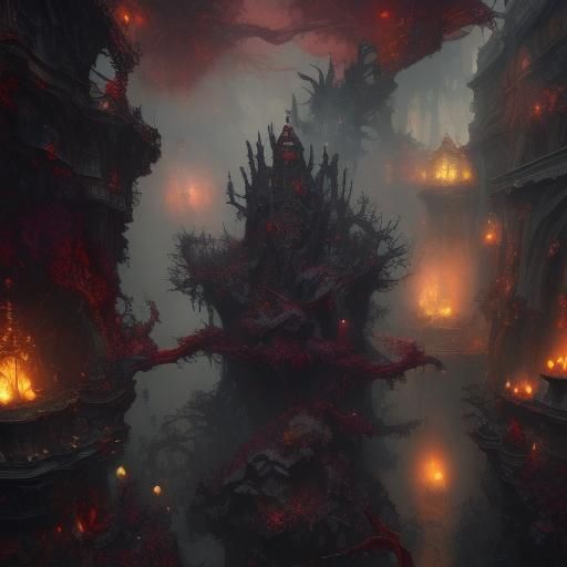 Rococo Horrorcore Dark Fantasy Masterpiece in 8K