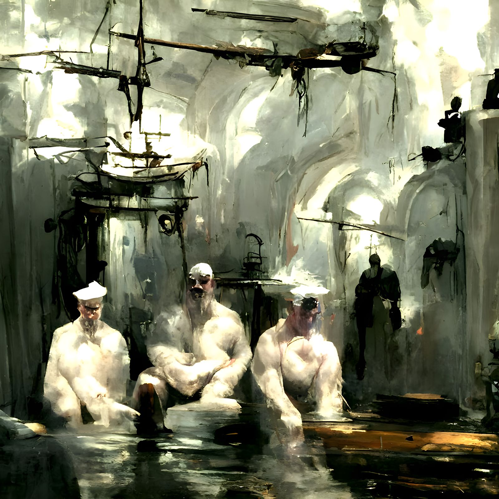 Sinister Sailors in Victorian Bathhouse, Lyrical Abstraction