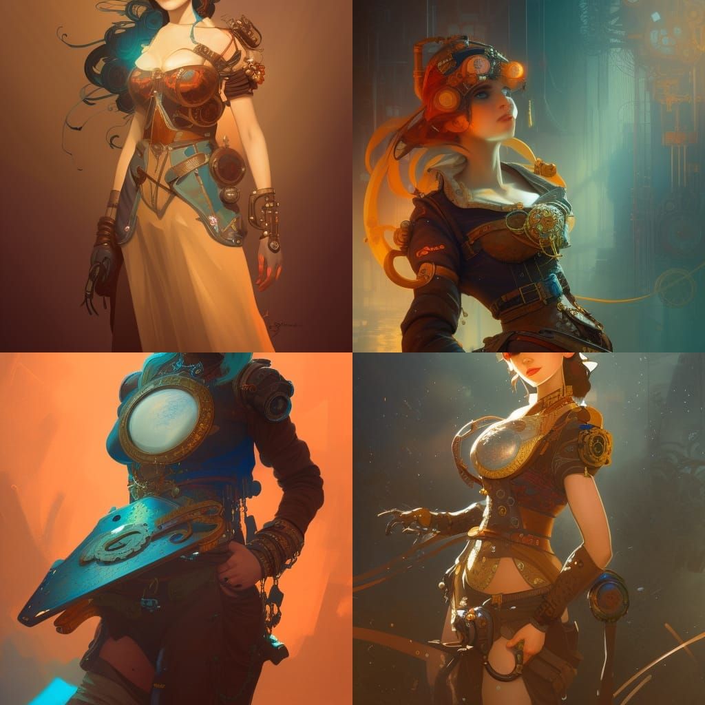 Steampunk Girl Concept Art in 8K Resolution