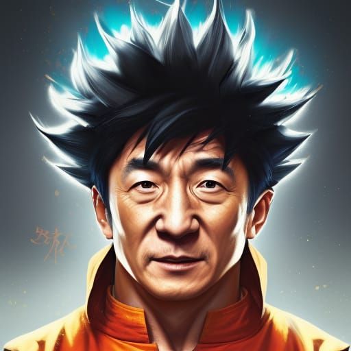 Jackie Chan as Goku: Detailed 8K Portrait