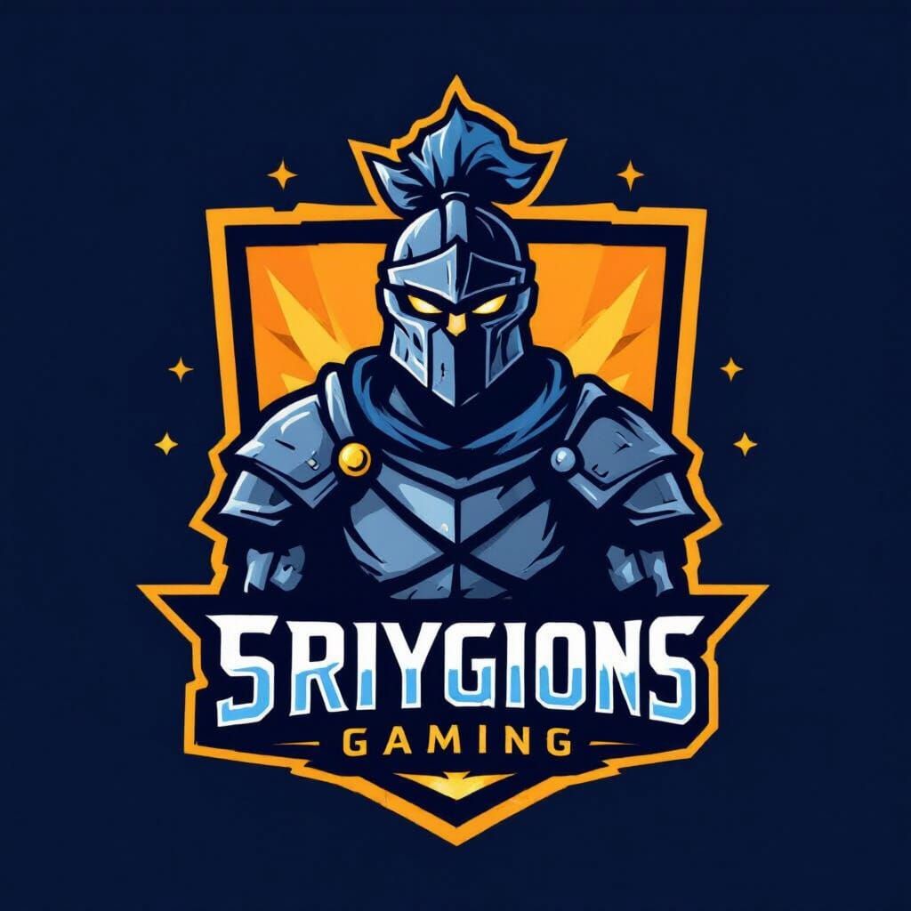 Strategic Gaming Logo: Warrior in Modern Angular Style