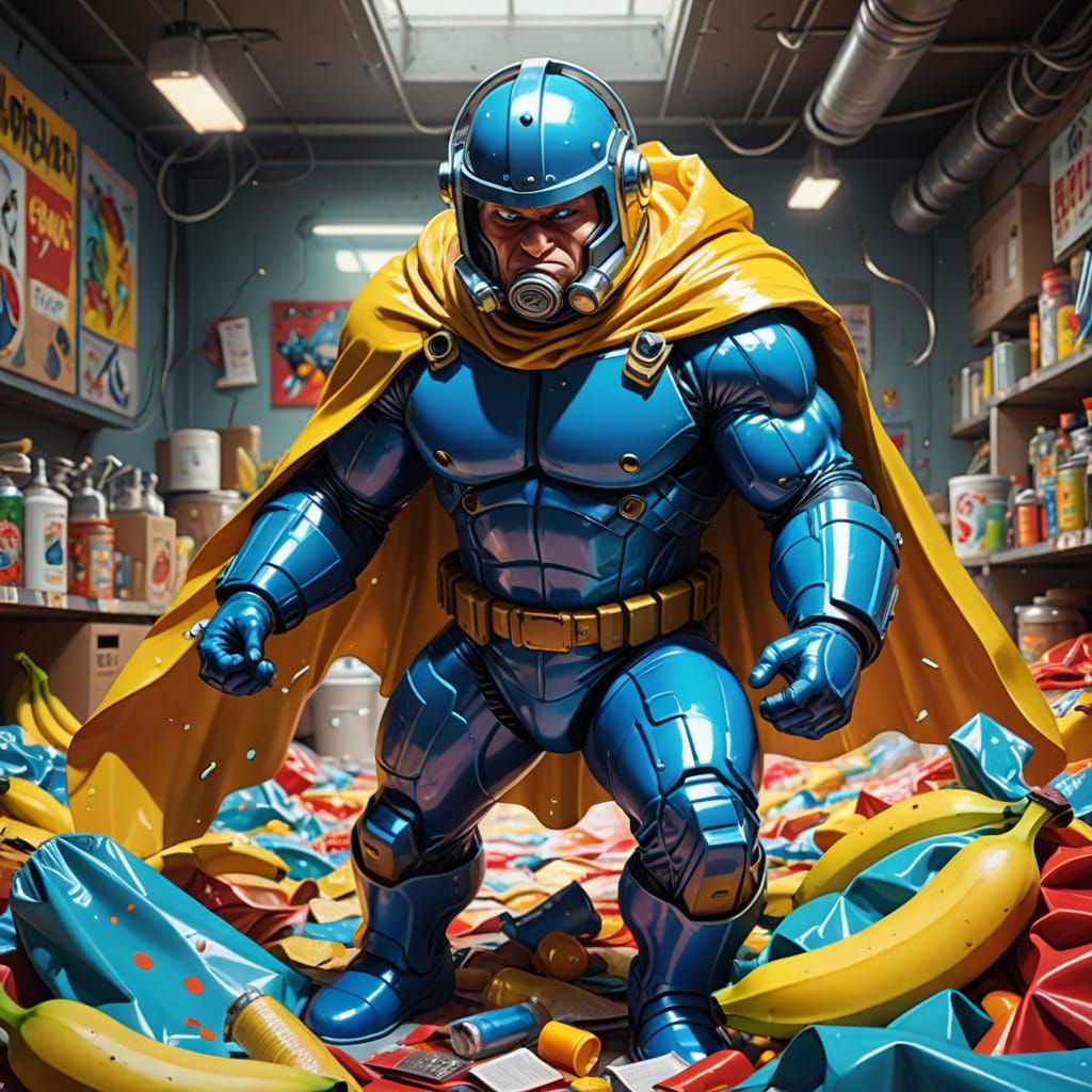 Retro Comic Book Hero in Plastic Blister Pack