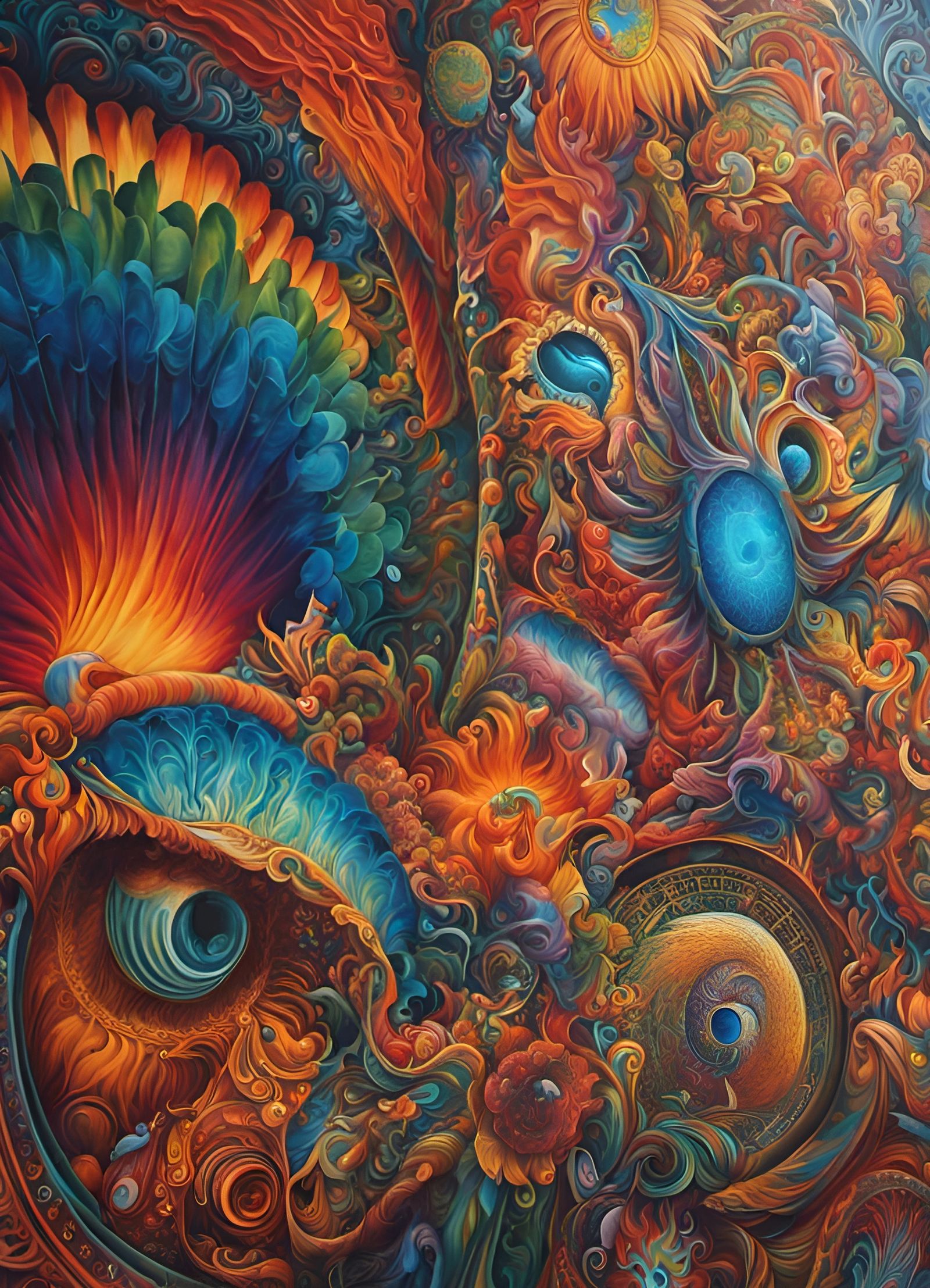Detailed Psychedelic Wall Painting by Noe Canjura