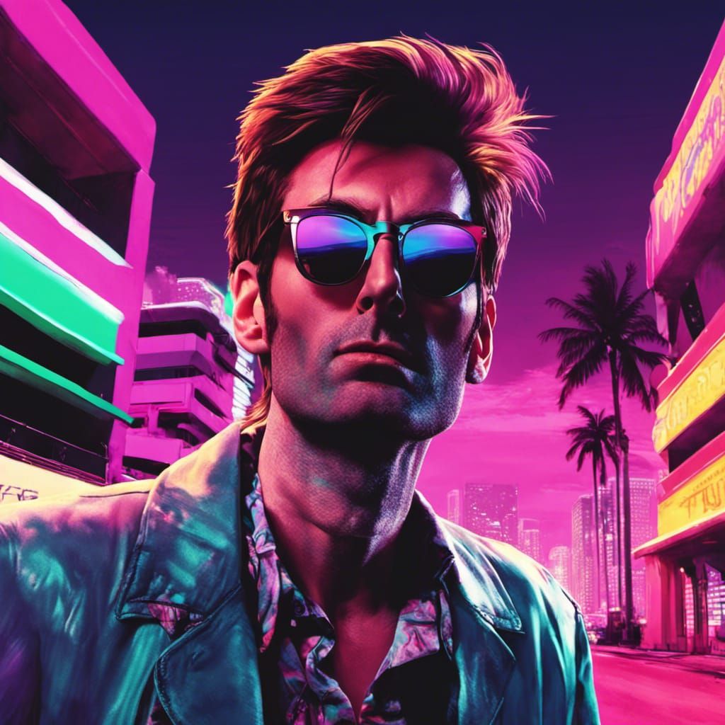 David Tennant Miami 80s style
