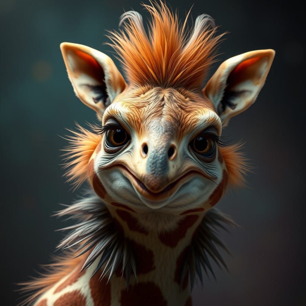 Vibrant Hybrid Creature in Dramatic Lighting