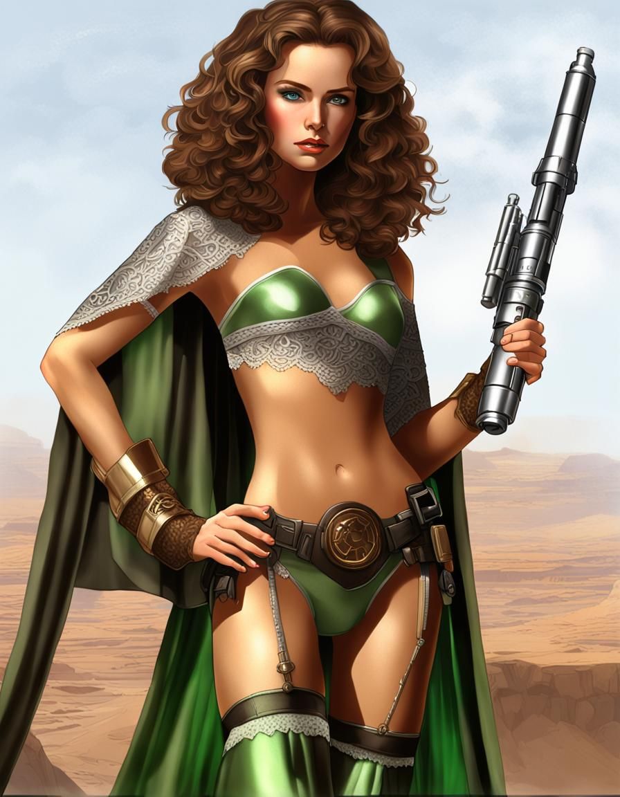 Star Wars Warrior on Tatooine with Lightsaber