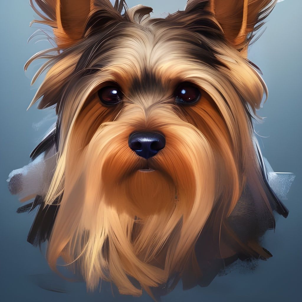 Yorkshire Terrier Portrait in Hyperdetailed Style