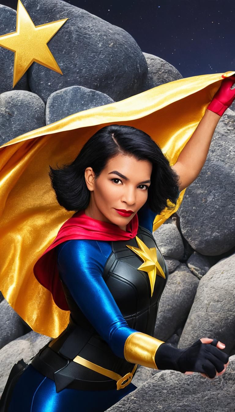 Superhero Woman in Dynamic Pose: Disney Pixar Animation