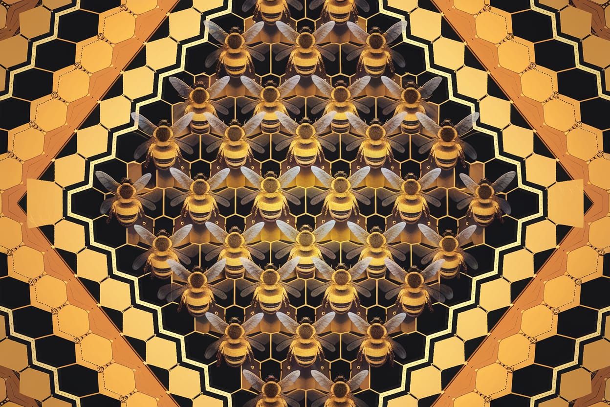Bees Create Geometric "Buzz!" in Art Deco Style