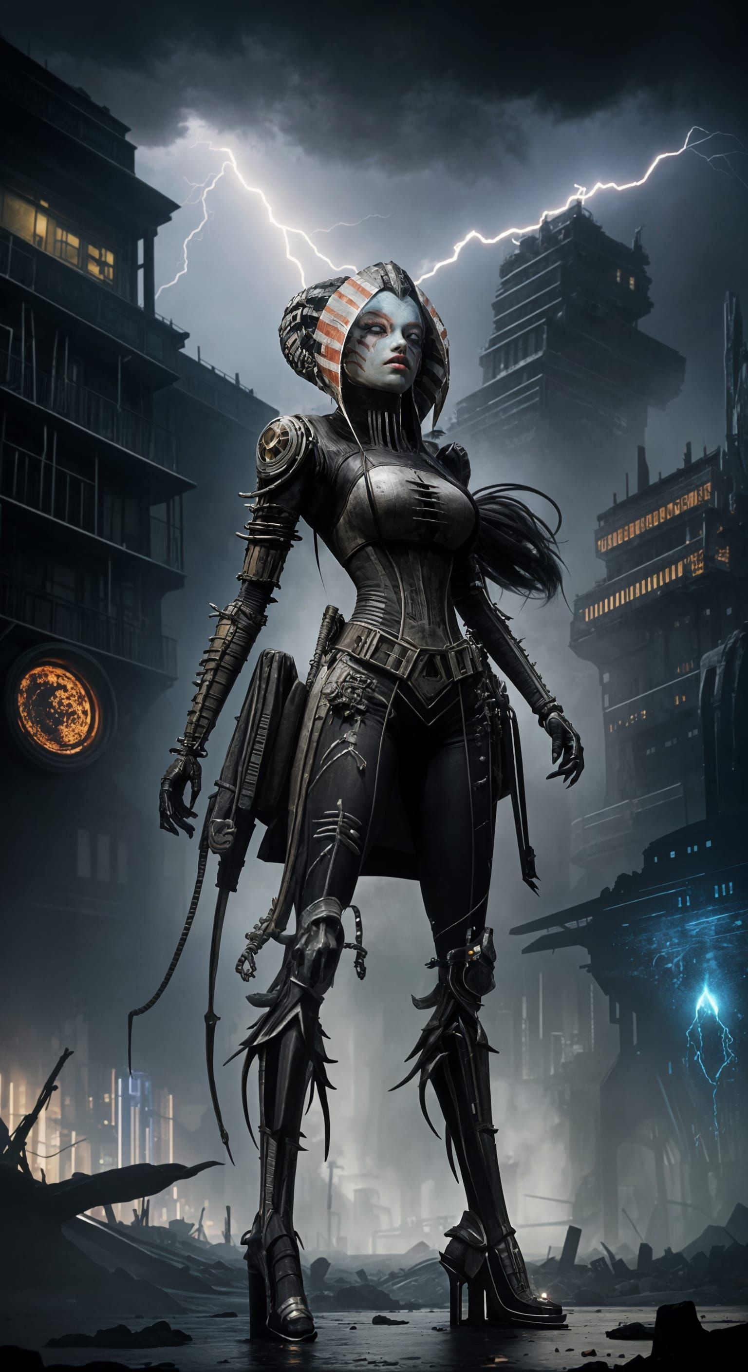 Ahsoka as Frankenstein's Monster in Horror Style