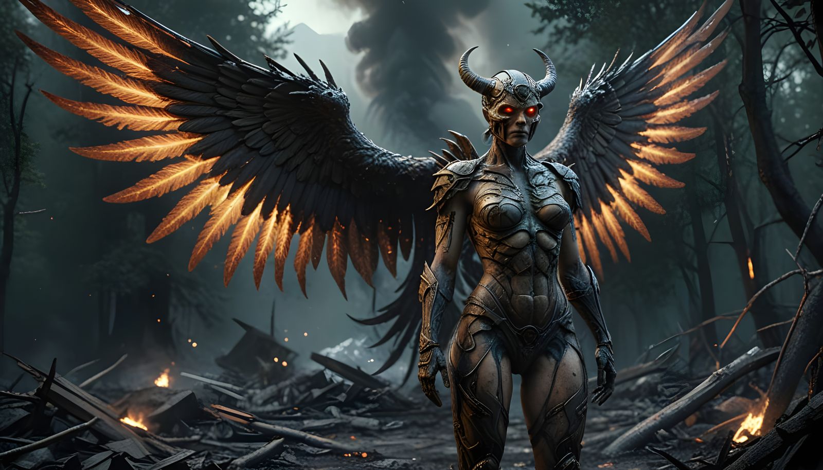 Surreal Goddess of the Apocalypse in Ultra Realistic Digital...