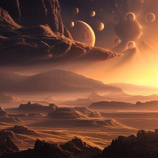 Alien Sunset: A Maximalist Digital Painting