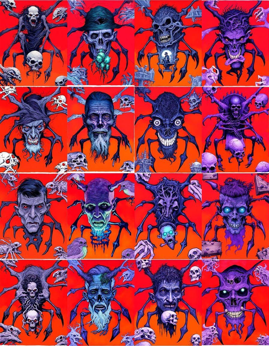 Eldritch Alien Ghost with Bird Skull Teeth