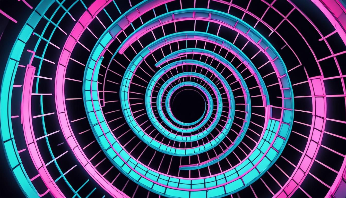 Synthwave Neon Spiral in Retro Style
