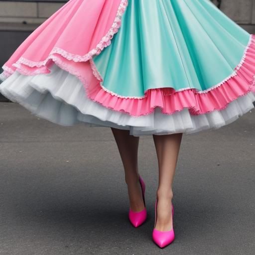Aqua and Pink Poodle Skirt: 1950s Fashion