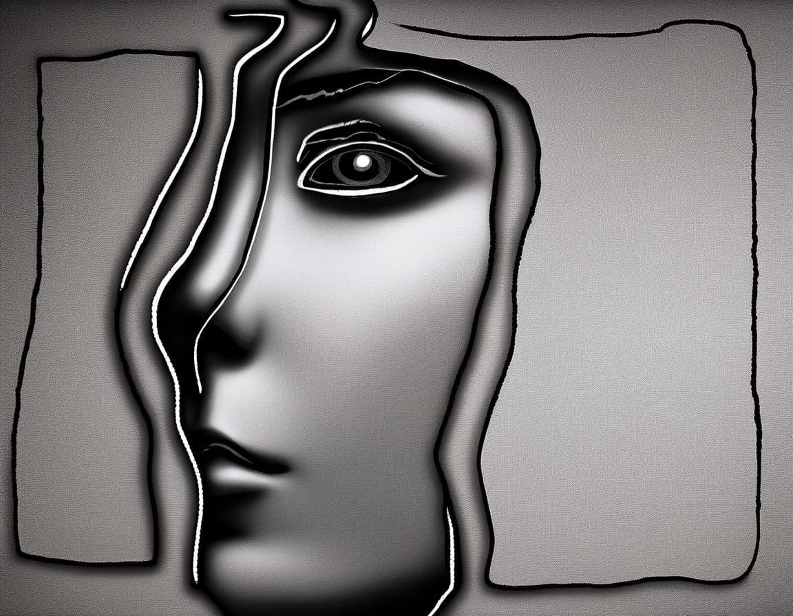 Ethereal Woman Gazing Out Through Foggy Glass