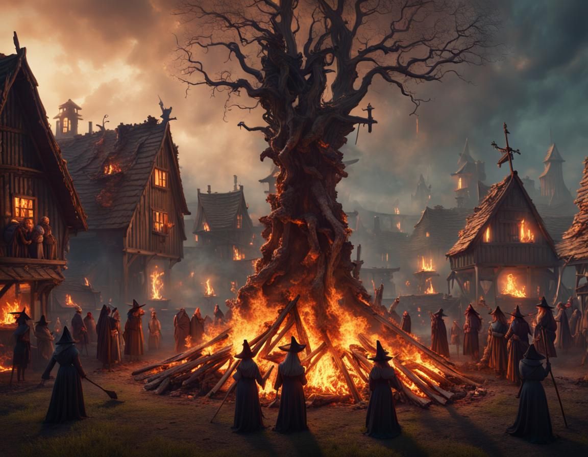 17th Century Witch Burning Fantasy Concept Art