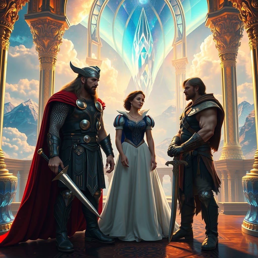 Epic Heroes Converse in a Crystal Palace