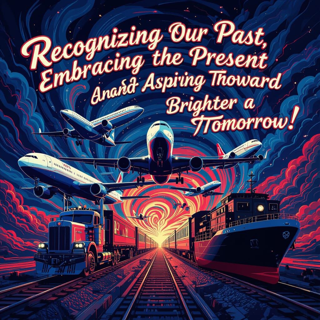 Dynamic Pop Art Transportation Scene in 8k