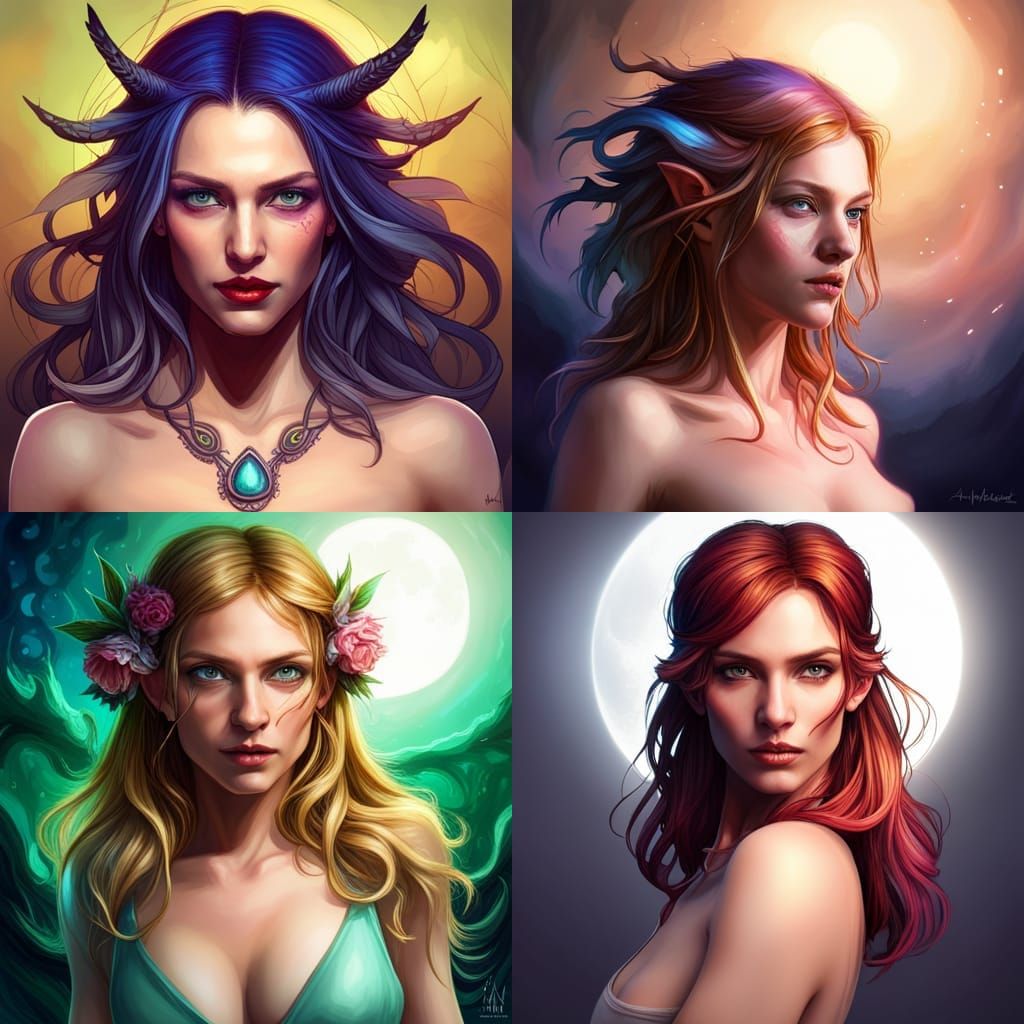 Fairy Witch Portrait in Detailed Concept Art Style