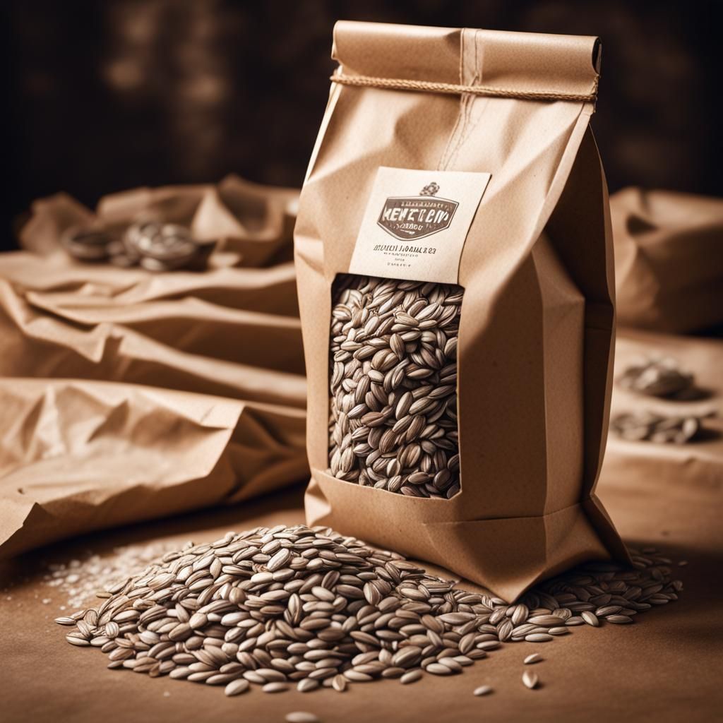 Roasted Sunflower Seeds in Vintage Paper Bag