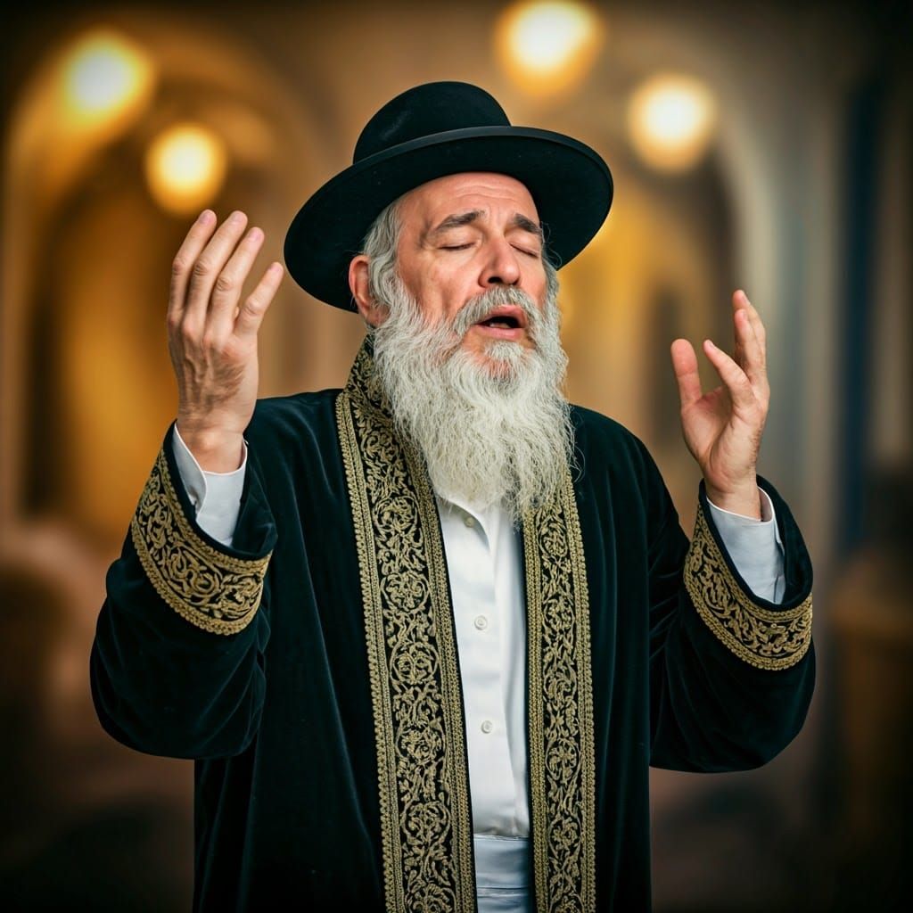 Orthodox Jew in Prayer, Hyperrealistic Image
