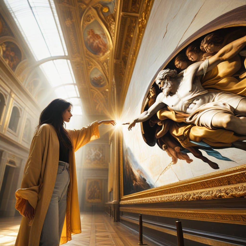 Modern Muse Connects with Divine Inspiration in Opulent Gall...