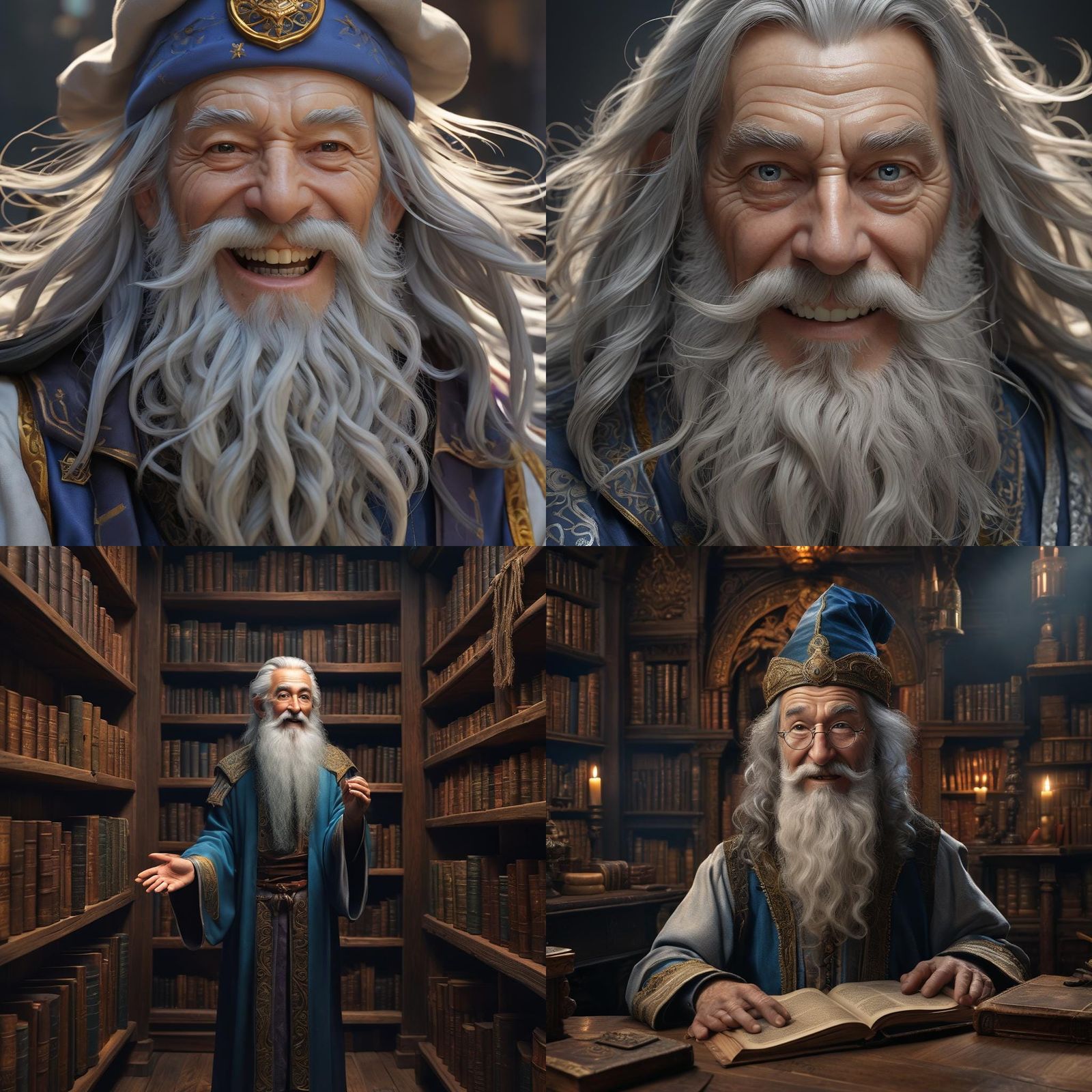 Elderly Wizard Portrait in Anime Style