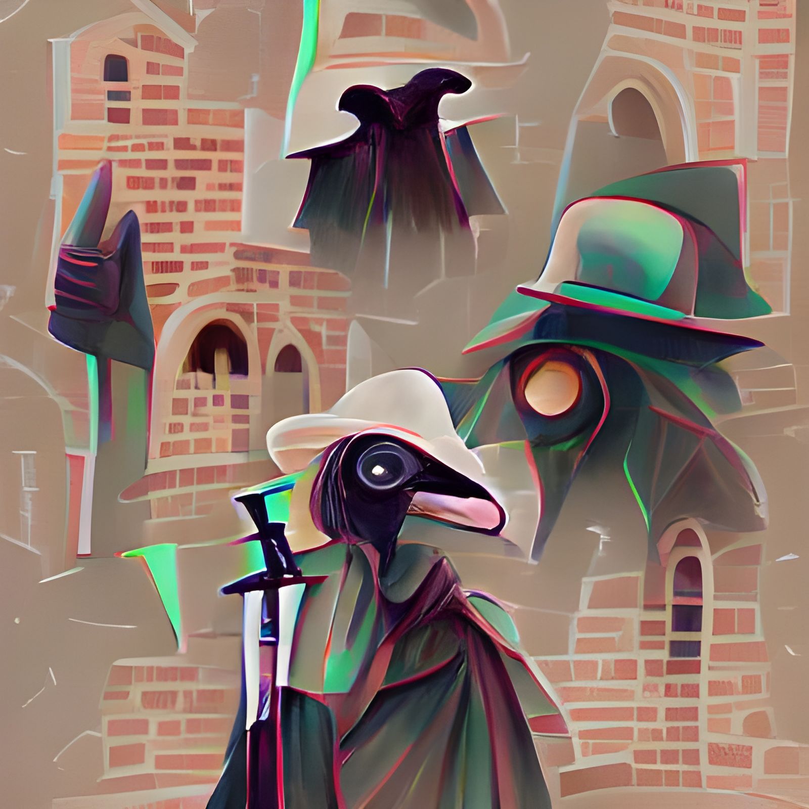 Mysterious Plague Doctor in Shadow