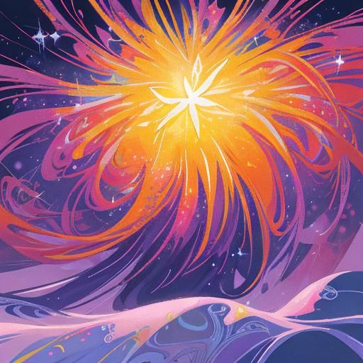 Dazzling Abstract Design with Jewels and Fractal Lights