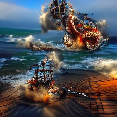 Kraken Attacks Pirate Ship