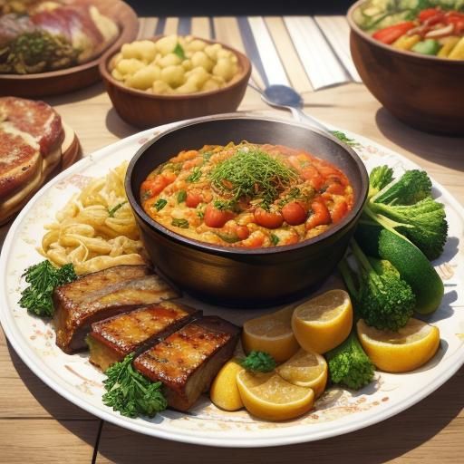 Mouthwatering Feast: Still Life in Impasto Style