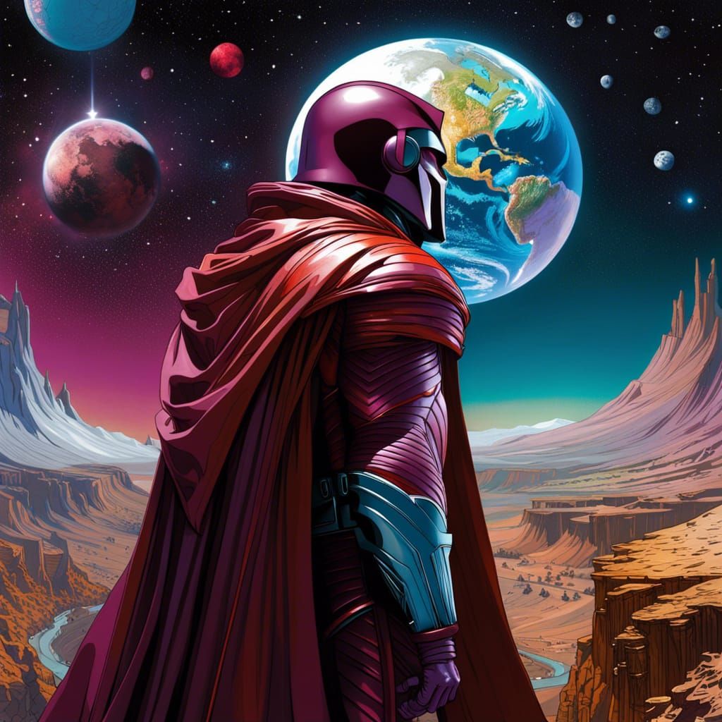 Magneto looking at the Earth from the moon