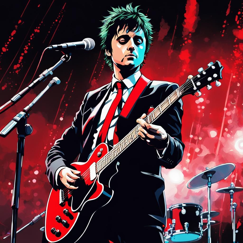 Rock Star in Concert as Anime Illustration