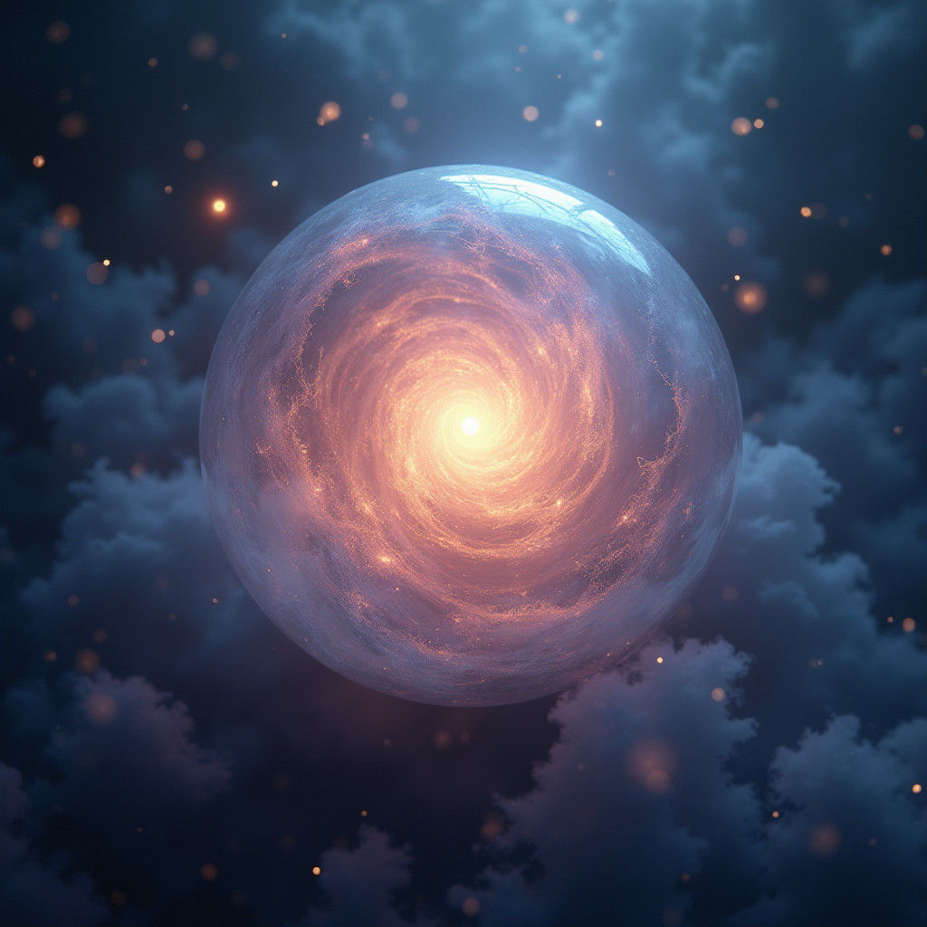 Ethereal Soul Ball with Mystical Light as Matte Painting