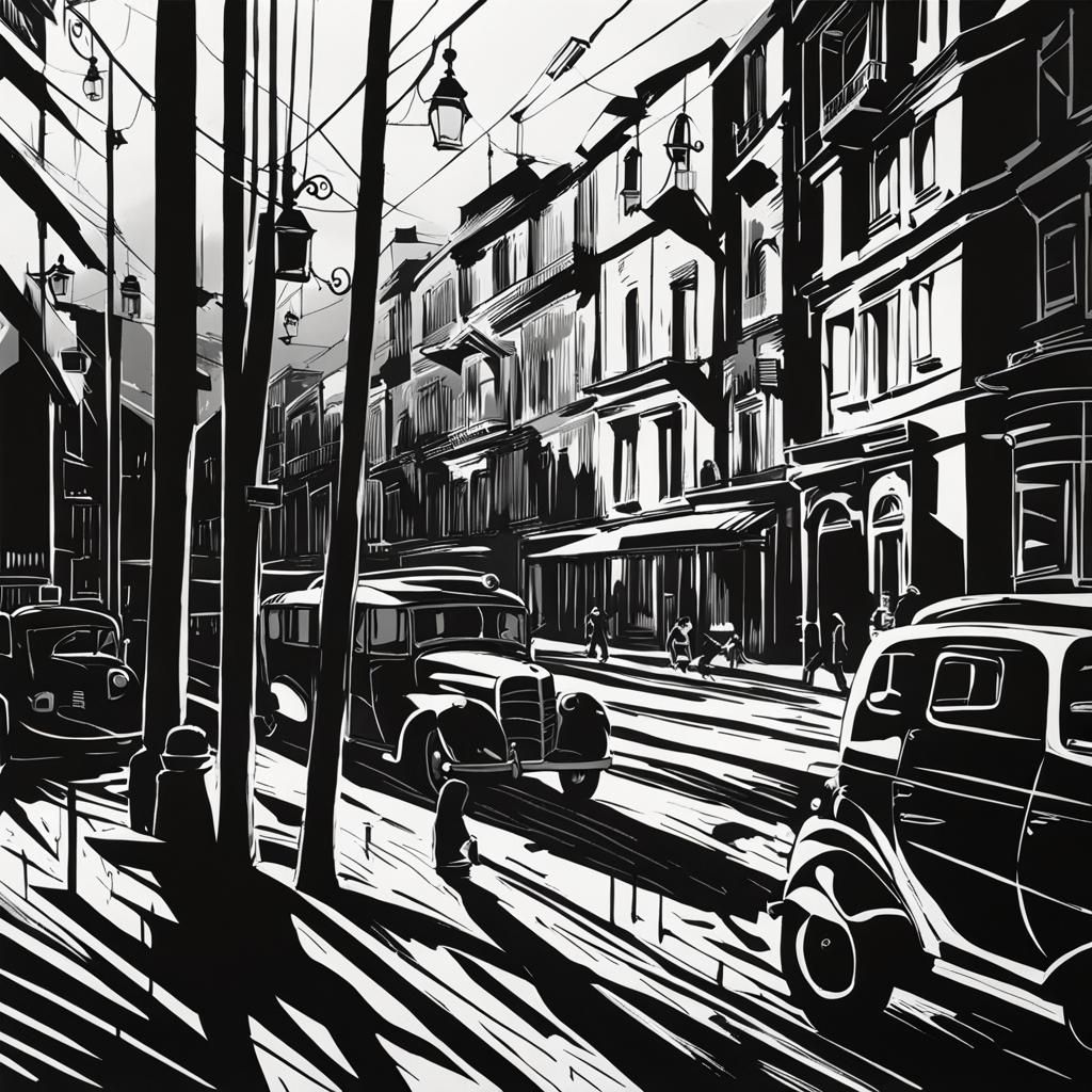 Dramatic Black and White Shadow Composition