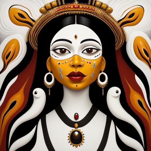 Abstract Victorian Kings in Aboriginal Surrealist Style