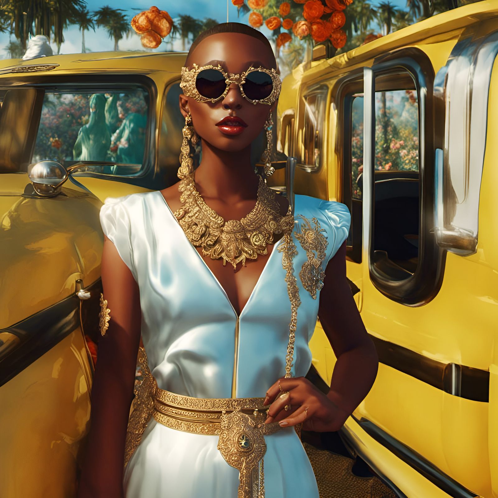 Bizarre Cartoon Luxury Vehicles in Surreal Magical Realism