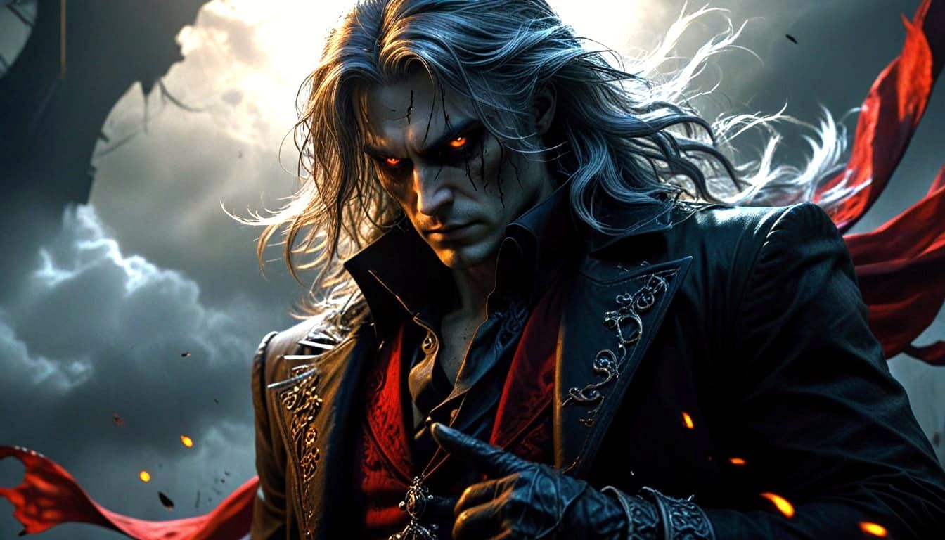 Mysterious Vampire Alucard in a Haunting Portrait