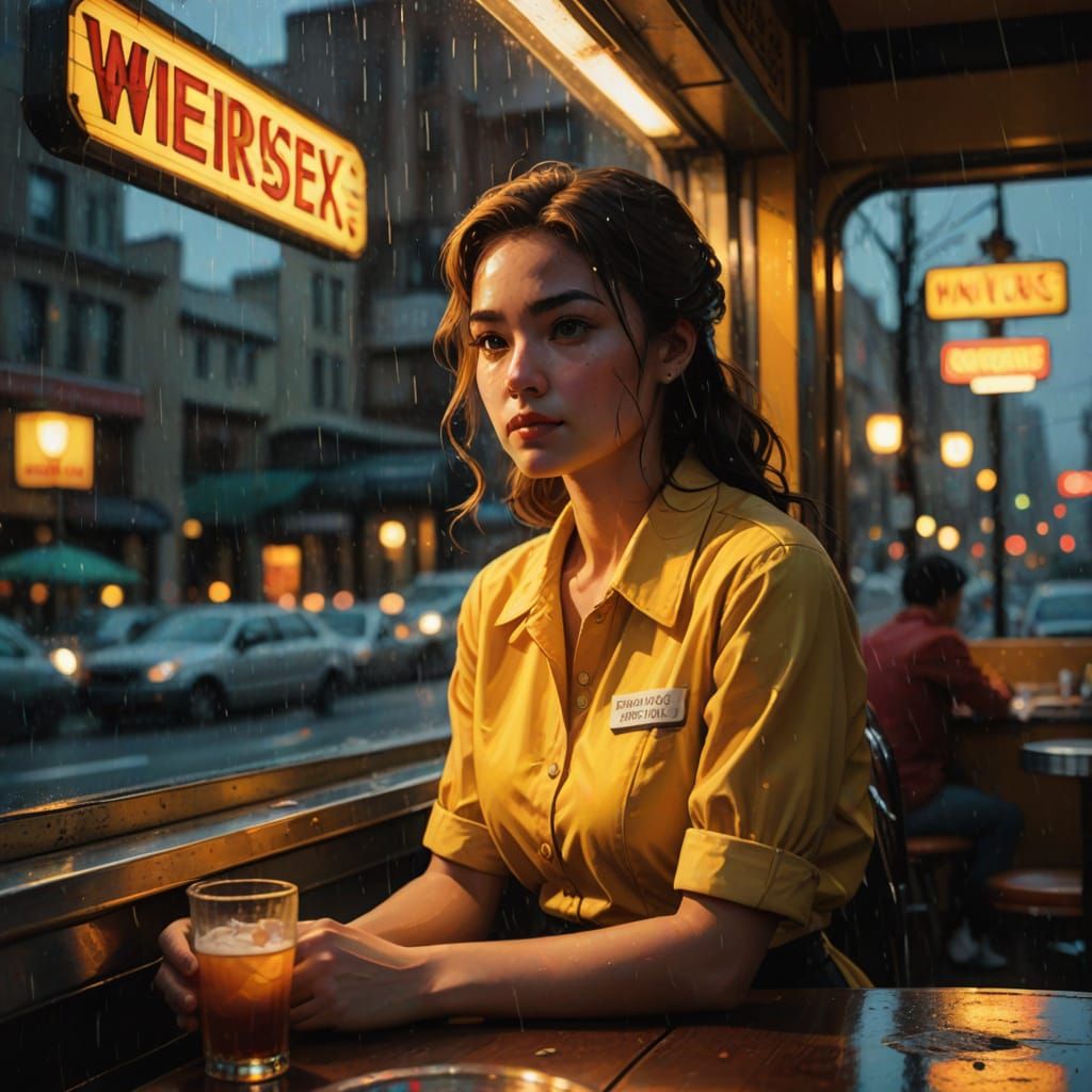 Waitress Gaze in Fiona Staples Comic Style