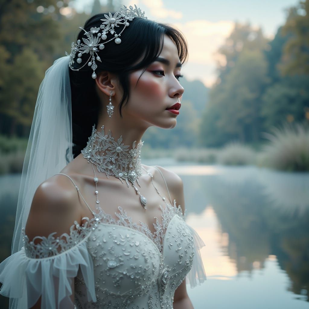 Odette, Swan Queen in Pre-Raphaelite Style