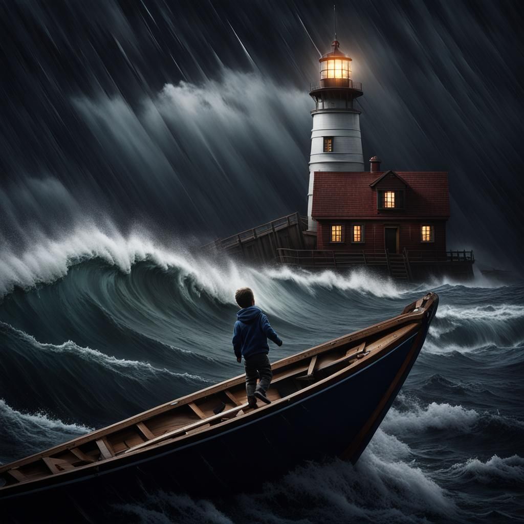 Boy Falls From Sailboat During Storm: Ultra Realistic