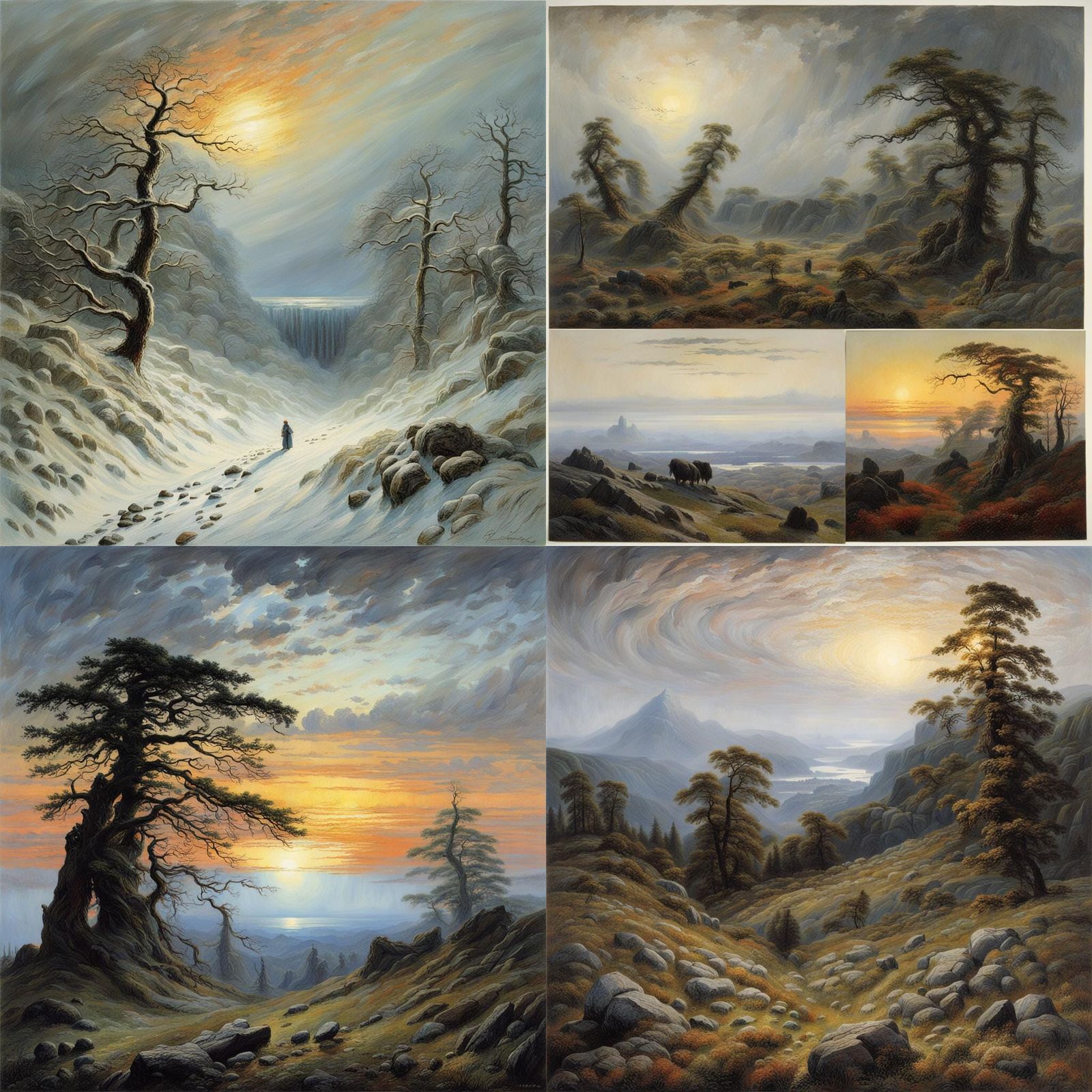 Romantic Landscape Inspired by German Romanticism