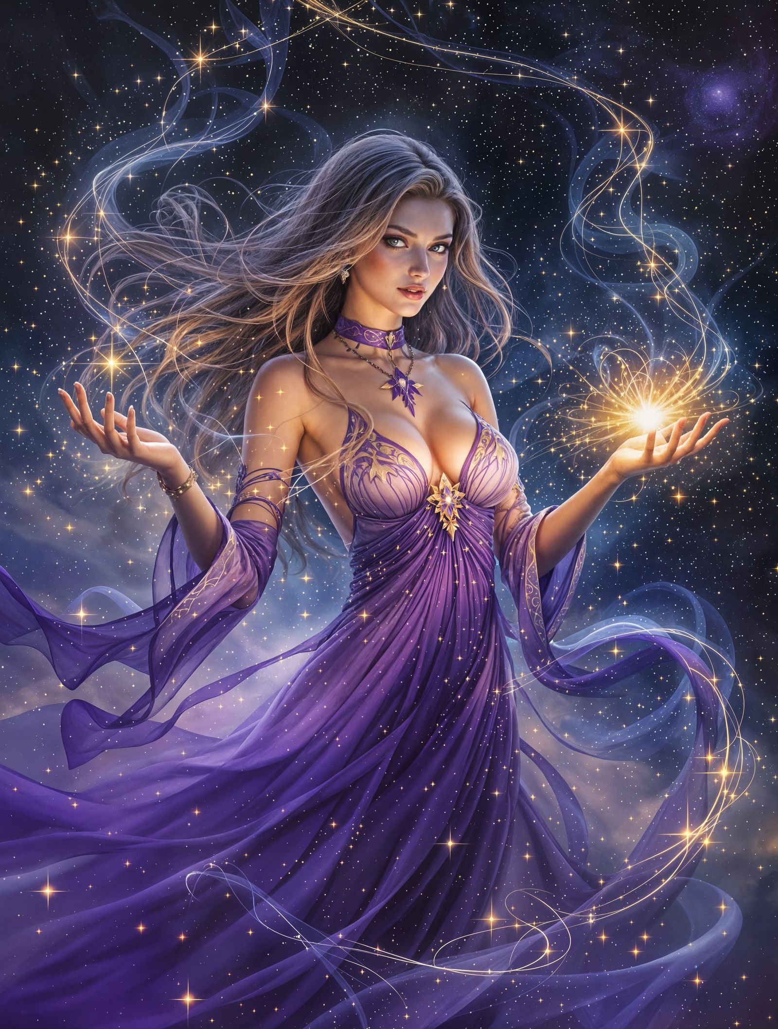 Ethereal Goddess Radiates Cosmic Light