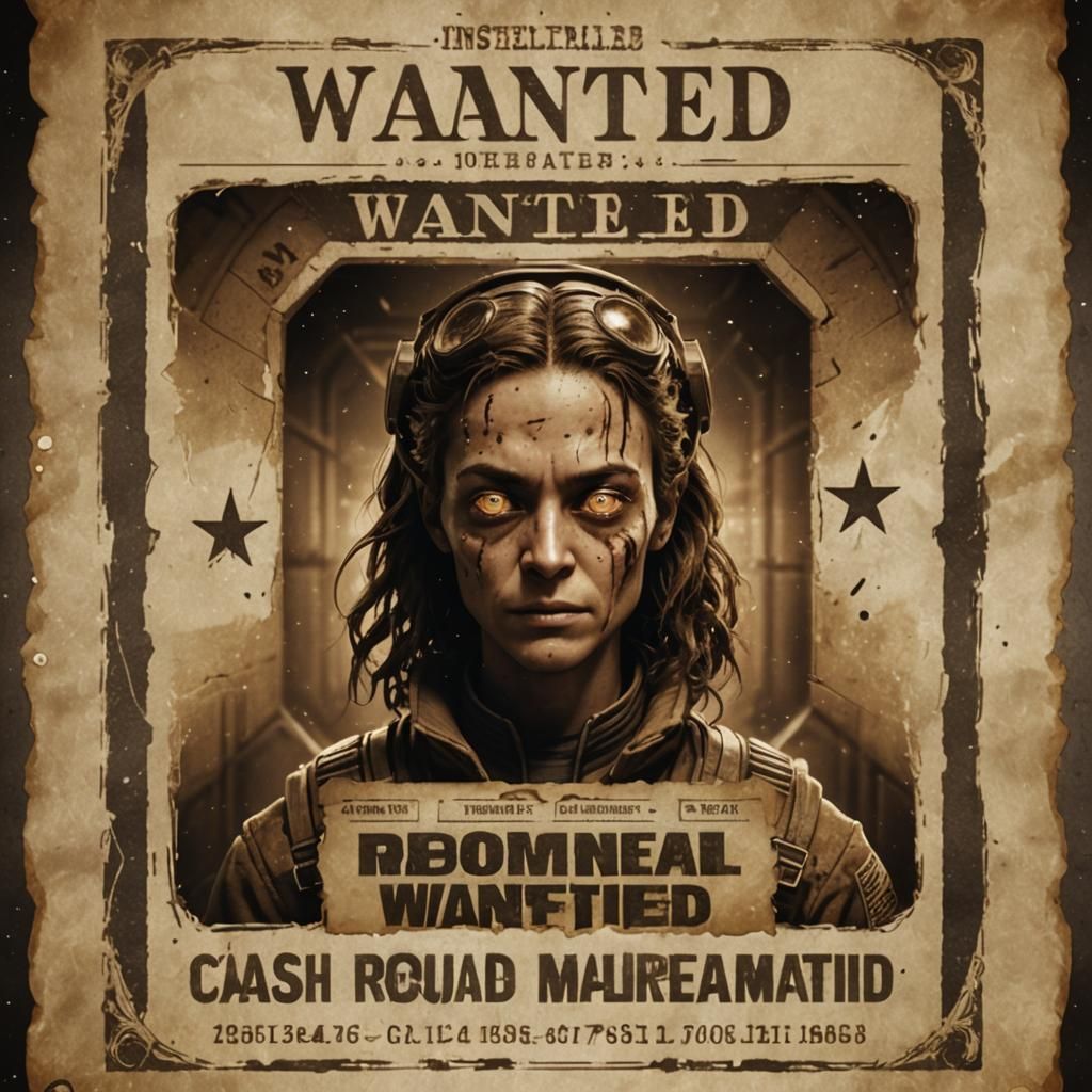 Interstellar Alien Wanted Poster in Sepia Tone