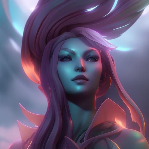 Eldritch Cuttlefish Queen Portrait in Hyperdetailed Style