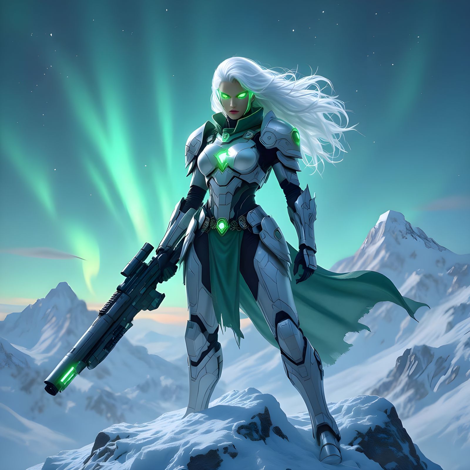 Robotic Valkyrie on Europa in Futuristic Style