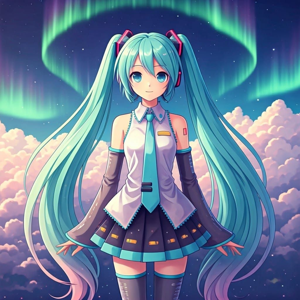 Surreal Fantasy Girl in Cyberpunk Landscape