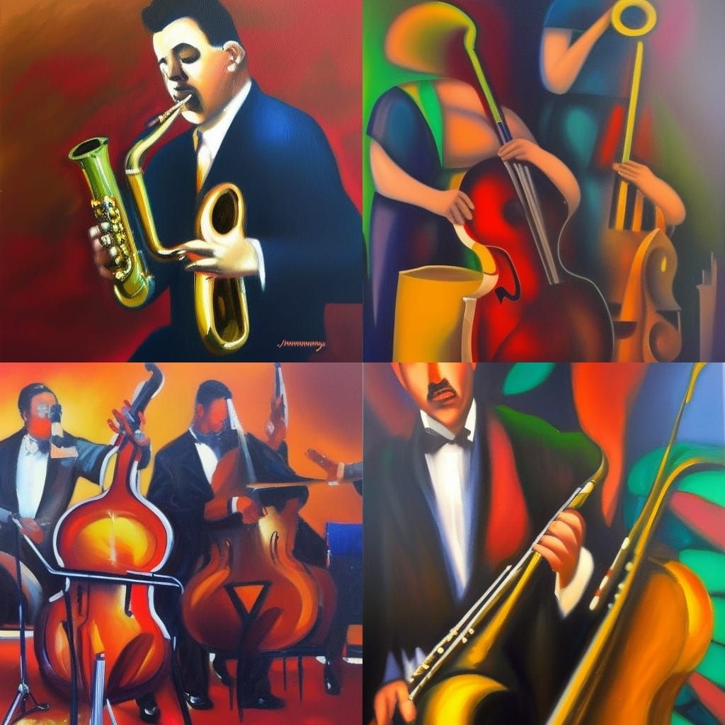 Jazz Singer in Club: Oil Painting in Impressionist Style